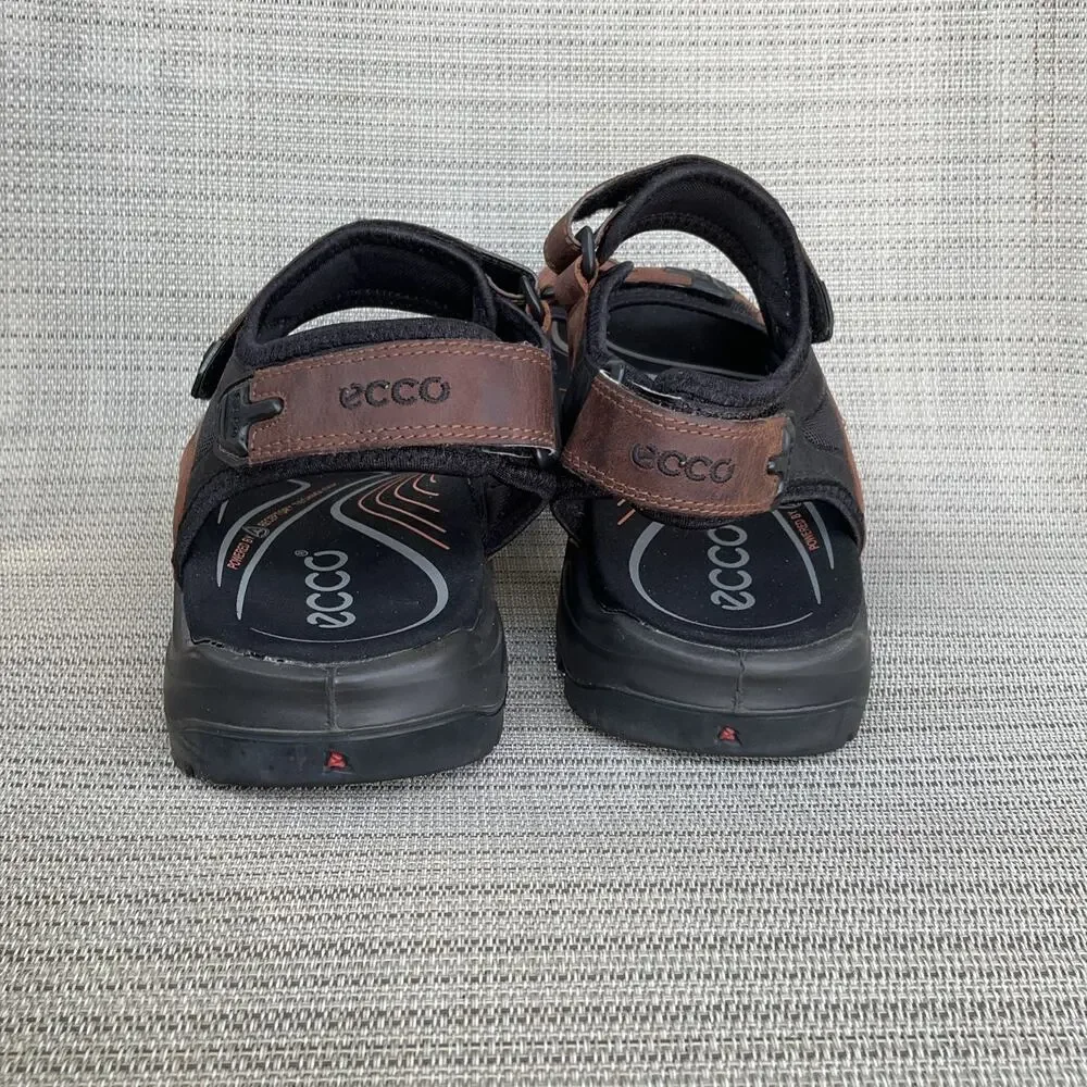 ECCO preceptor Mens Size 11 Outdoor Sandals Brown Leather Adjustable Hiking EU45
